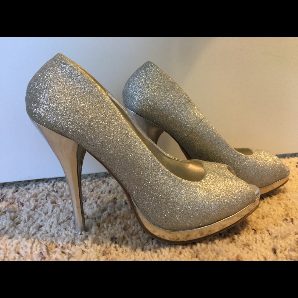 Silver sparkle shoes